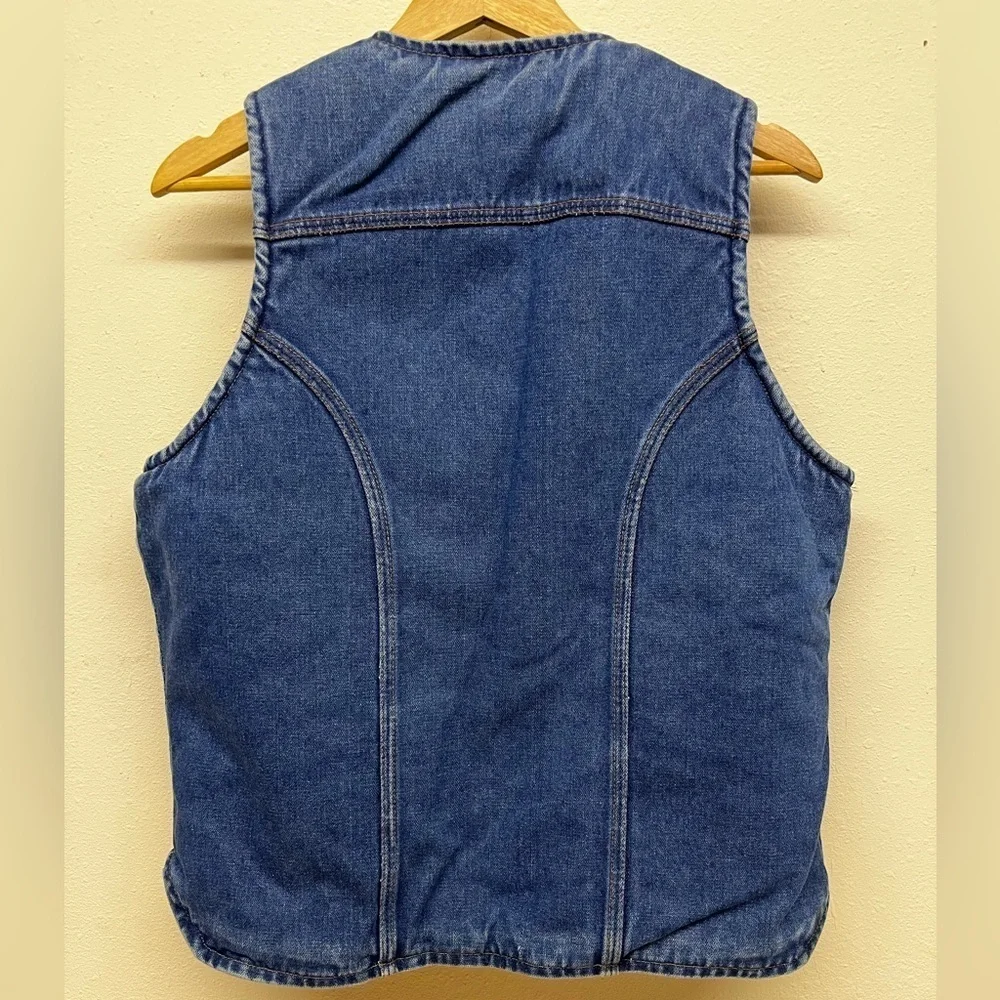 Wrangler Vintage 70s Sherpa Lined Denim Vest Size L